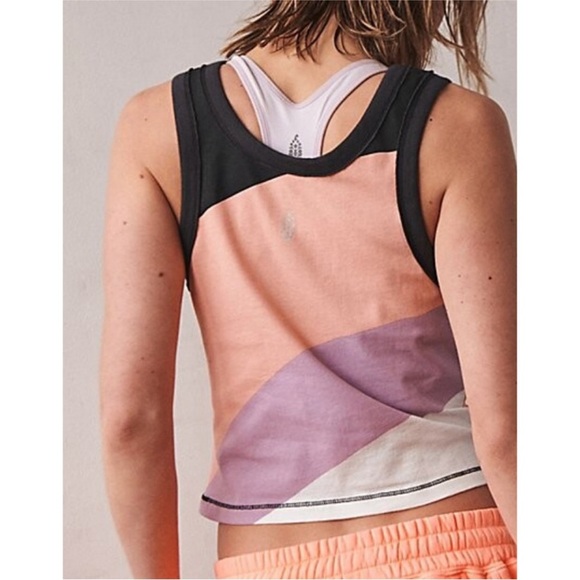 NWOT Free People FP Movement Back to Basics Colorblock Tank Top - Picture 2 of 5